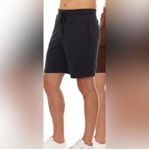 NWT Pure Champ Men’s NAVY French Terry Casual Gym Shorts w/Zip Pockets - Size M